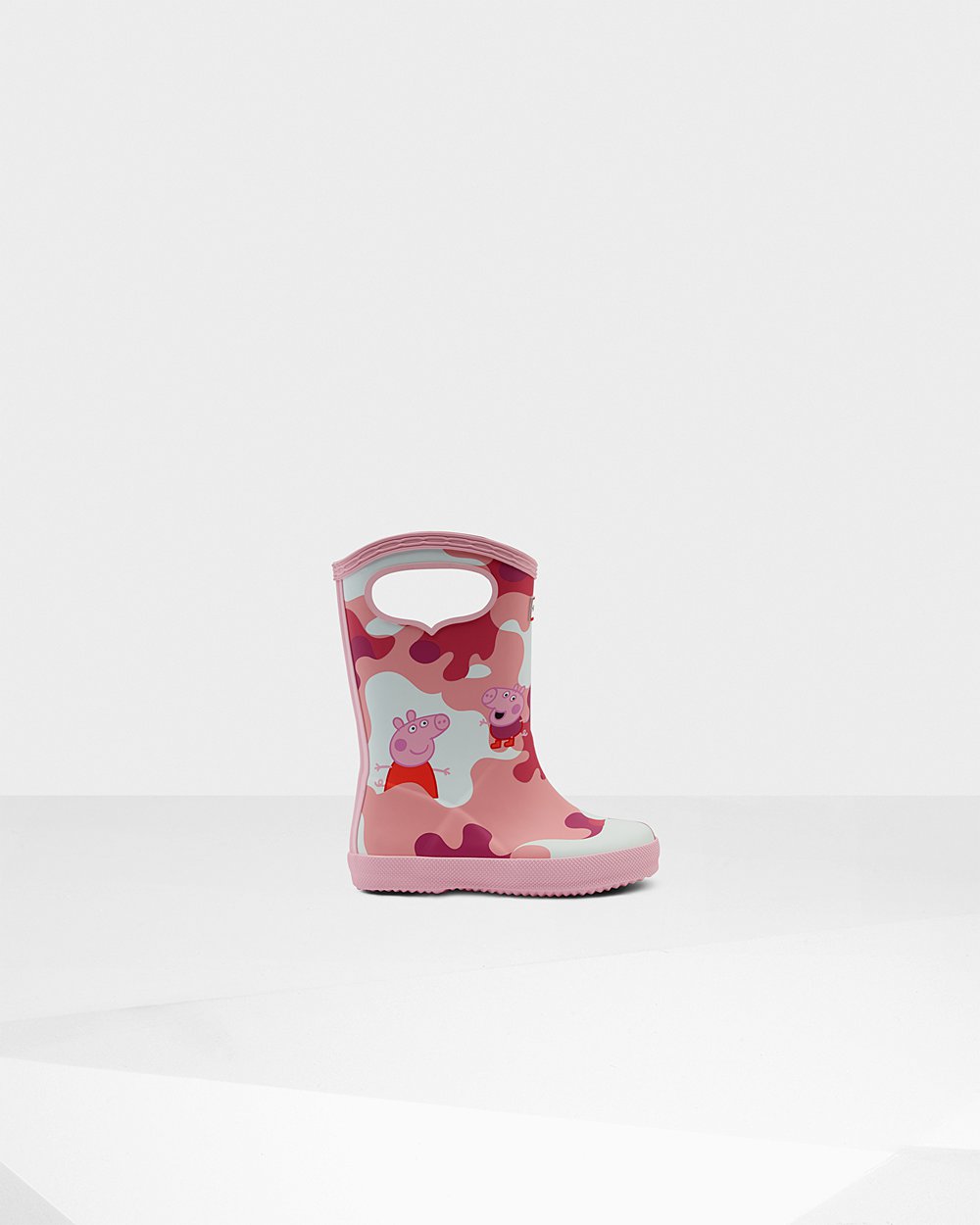 Hunter Niños Original First Peppa Pig Grab Handle - Botas de Lluvia Rosas - 163-DCMLKI